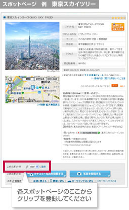 スポットページ　例　東京タワー