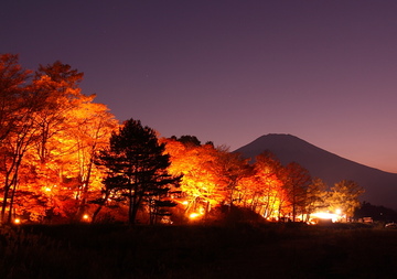 燃えるような紅葉後ろに富士山が・・ furukenさん