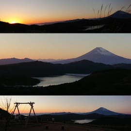 大観山から望む夕日に染まる富士 旅好きさん