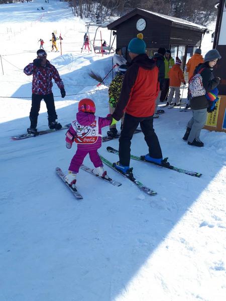 娘のスキーレッスン