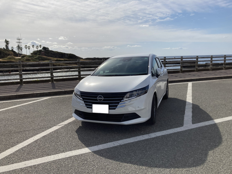 新車日産ノートで館山に行く途中。