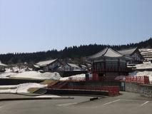 道の駅とざわの韓国風の建物の外観です！