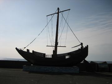 北前船の形をしたオブジェ 龍飛さん